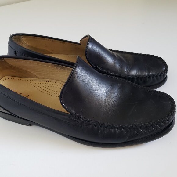 Cole Haan Leather Moccasin Slip On Loafers Driving Dress Black Shoes main image 8